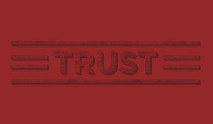 Trust written on burgundy background Trust written on burgundy background