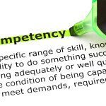 Definition of the word Competency highlighted with green marker.