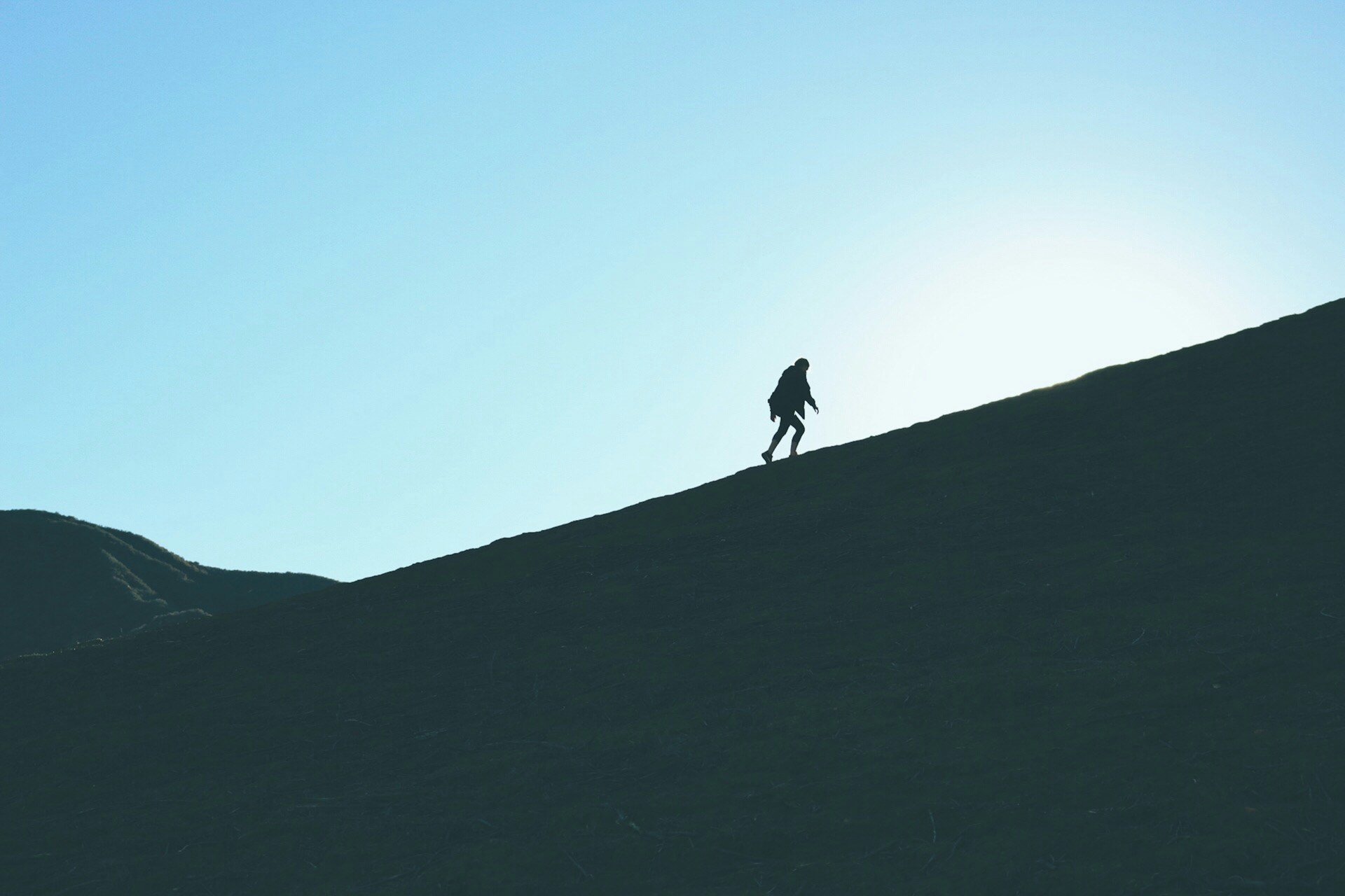 climbing uphill