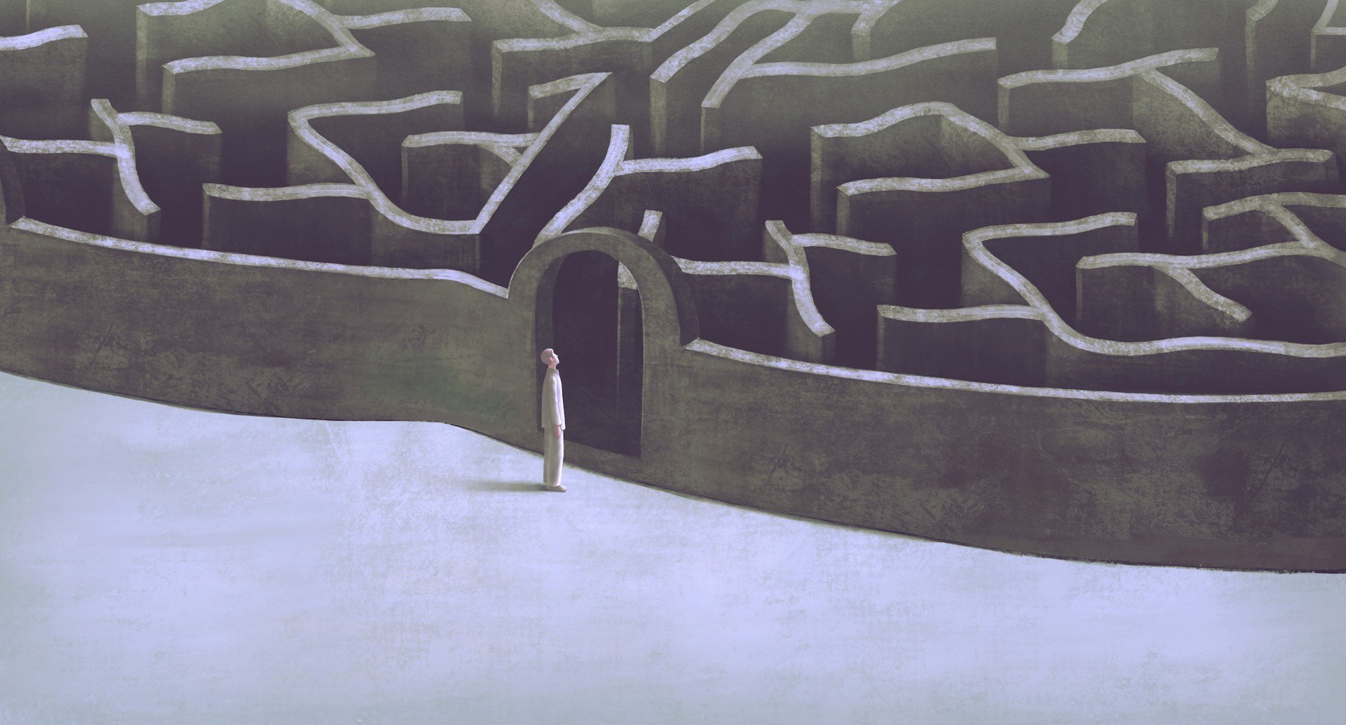 man entering a maze