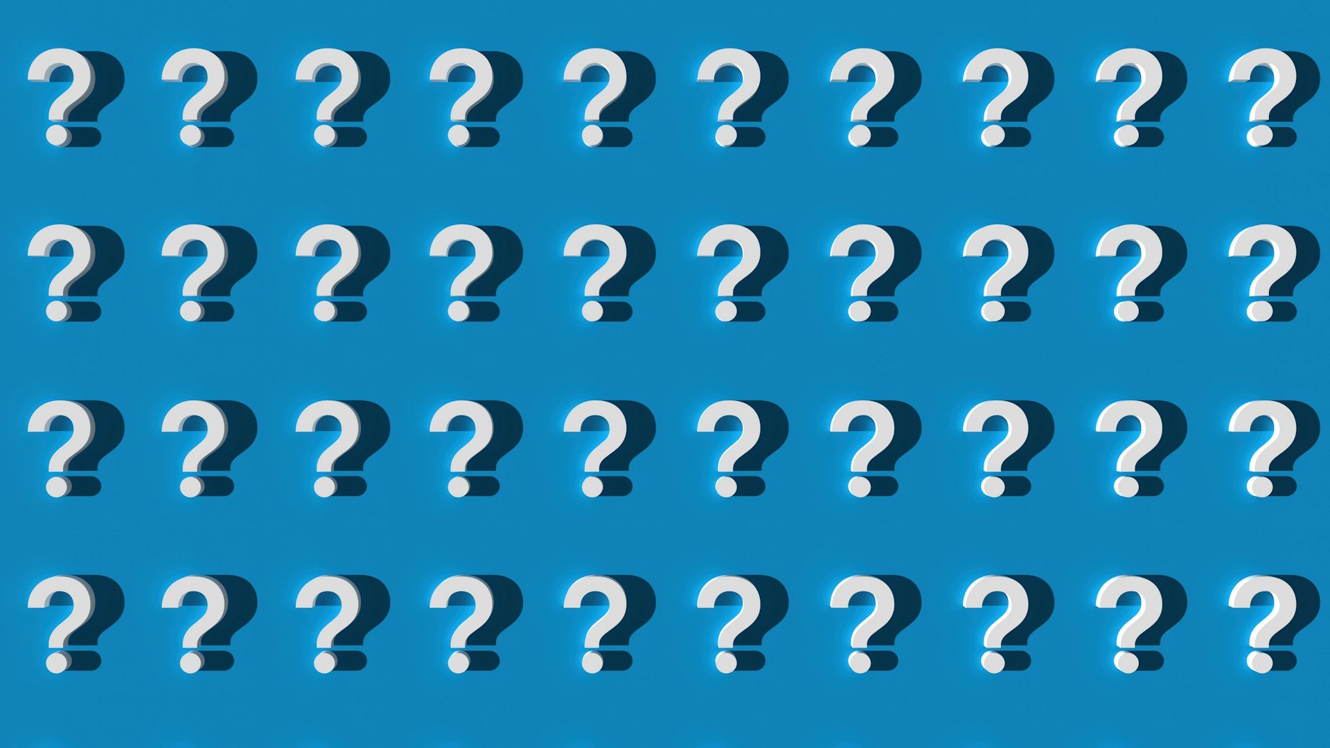 question marks on blue background